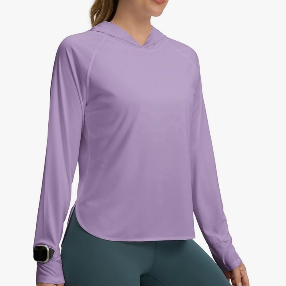 Women's Lavender Long Sleeve Hoodie Top